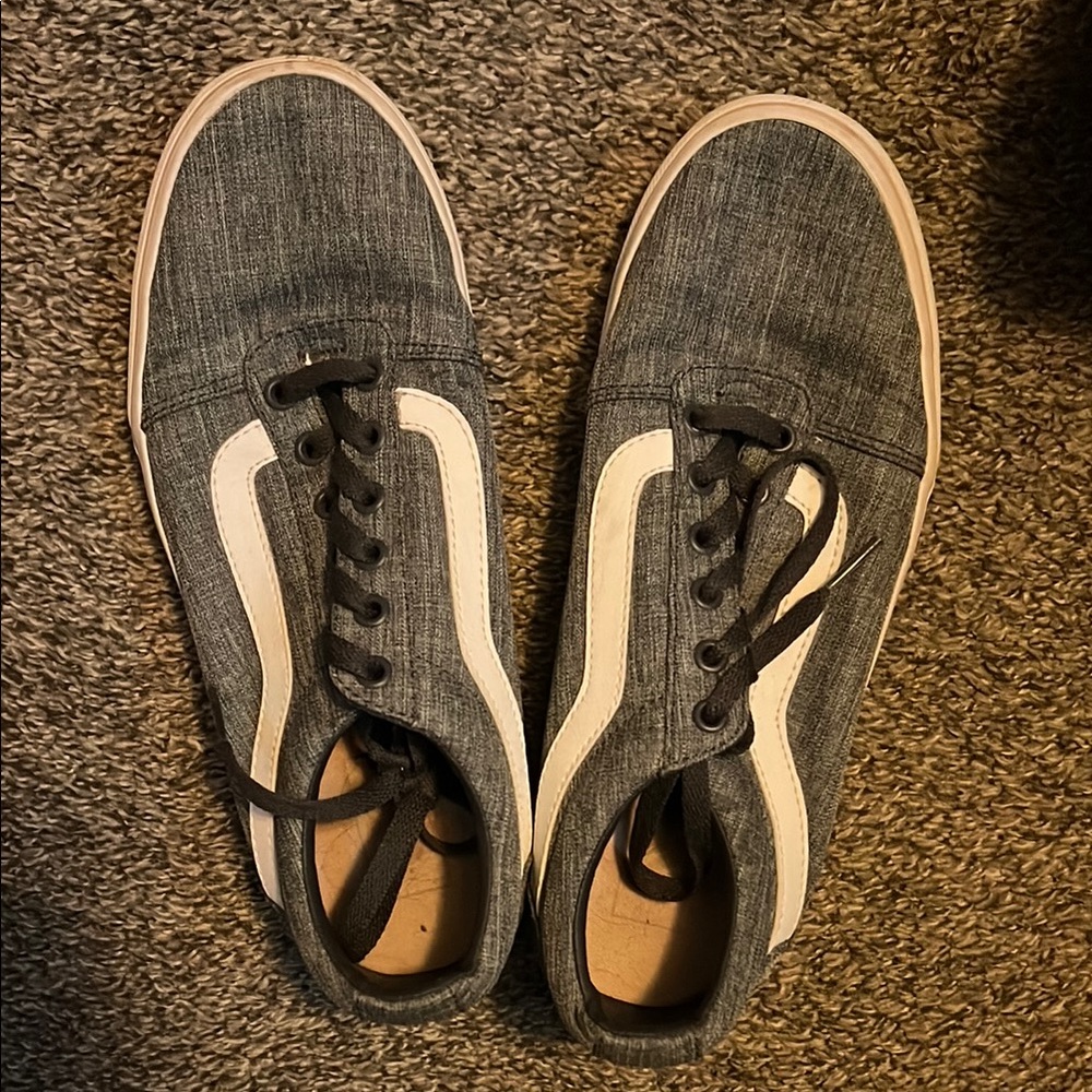 Vans Gray and White Low-Top Sneakers